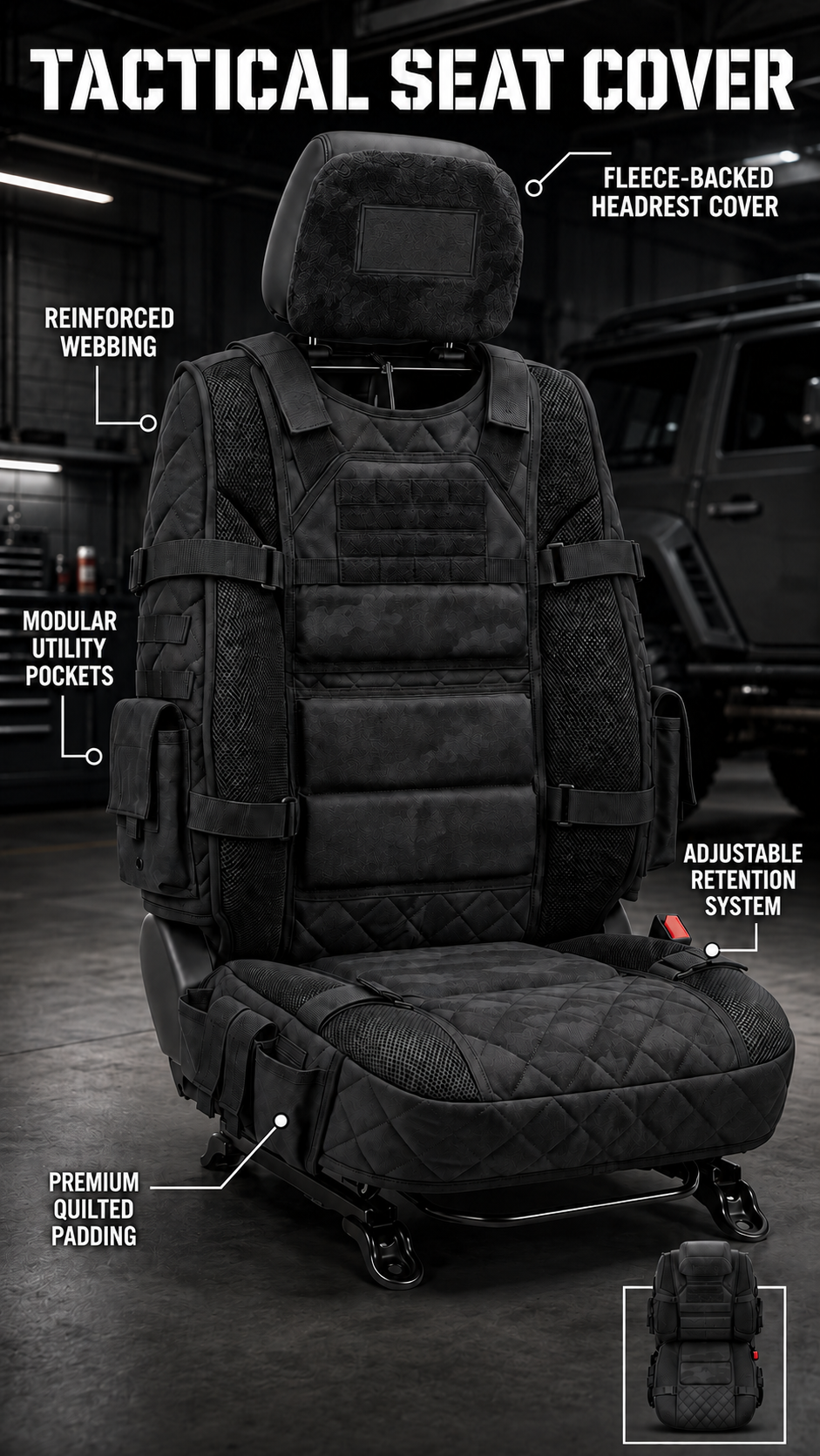 📣 50% OFF — Tactical Car Seat Cover & Organizer 🚙 Built for Storage, Protection & Everyday Gear