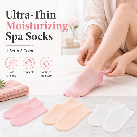 💗3-Pack Reusable Moisturizing Silicone Foot Mask Socks