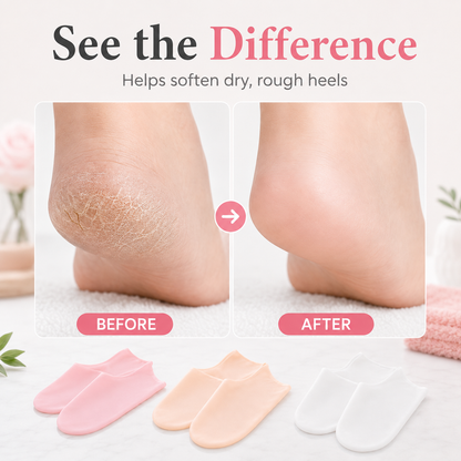 💗3-Pack Reusable Moisturizing Silicone Foot Mask Socks