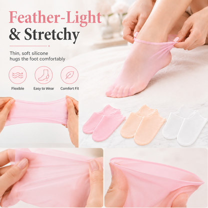 💗3-Pack Reusable Moisturizing Silicone Foot Mask Socks