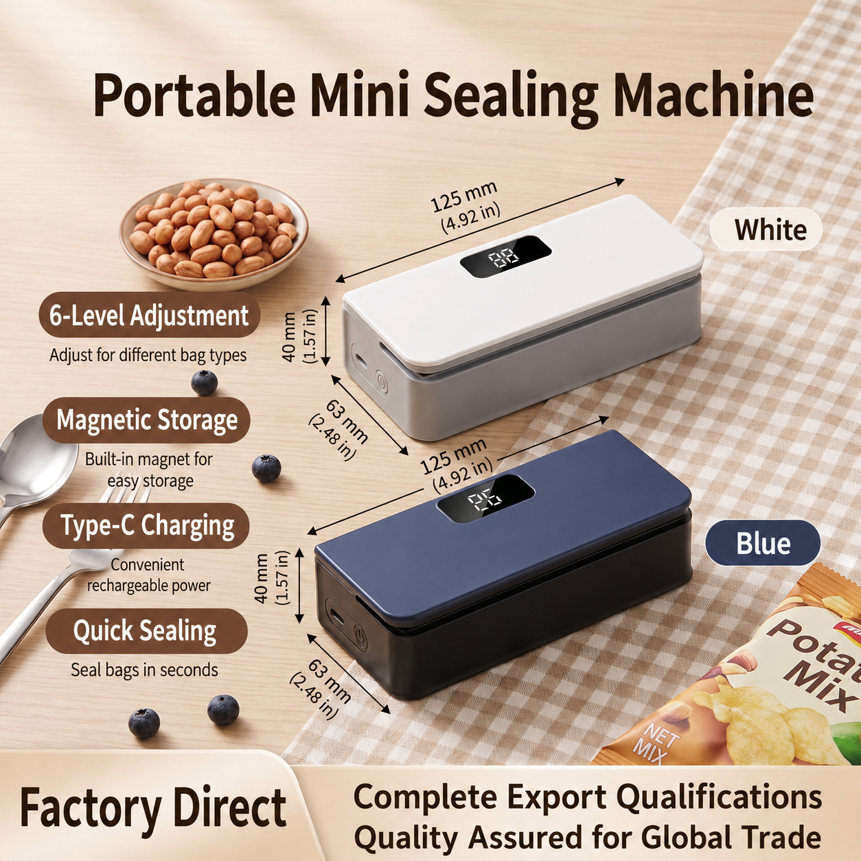 🔥 2-in-1 Rechargeable Mini Bag Sealer with Cutter