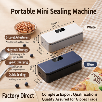 🔥 2-in-1 Rechargeable Mini Bag Sealer with Cutter