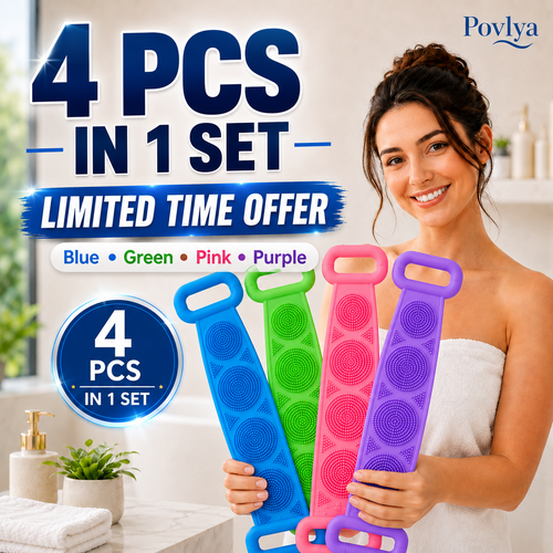 🔥49% OFF🌈 4-Pack Silicone Back Scrubber Set