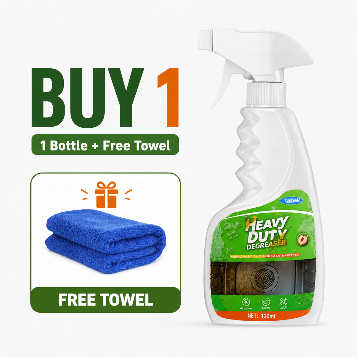 🏆52K+ Sold🧽 Heavy-Duty Kitchen Degreaser Spray + Free Cleaning Towel