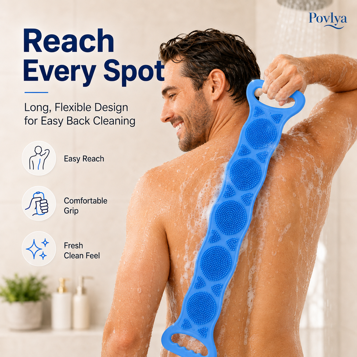 🔥49% OFF🌈 4-Pack Silicone Back Scrubber Set