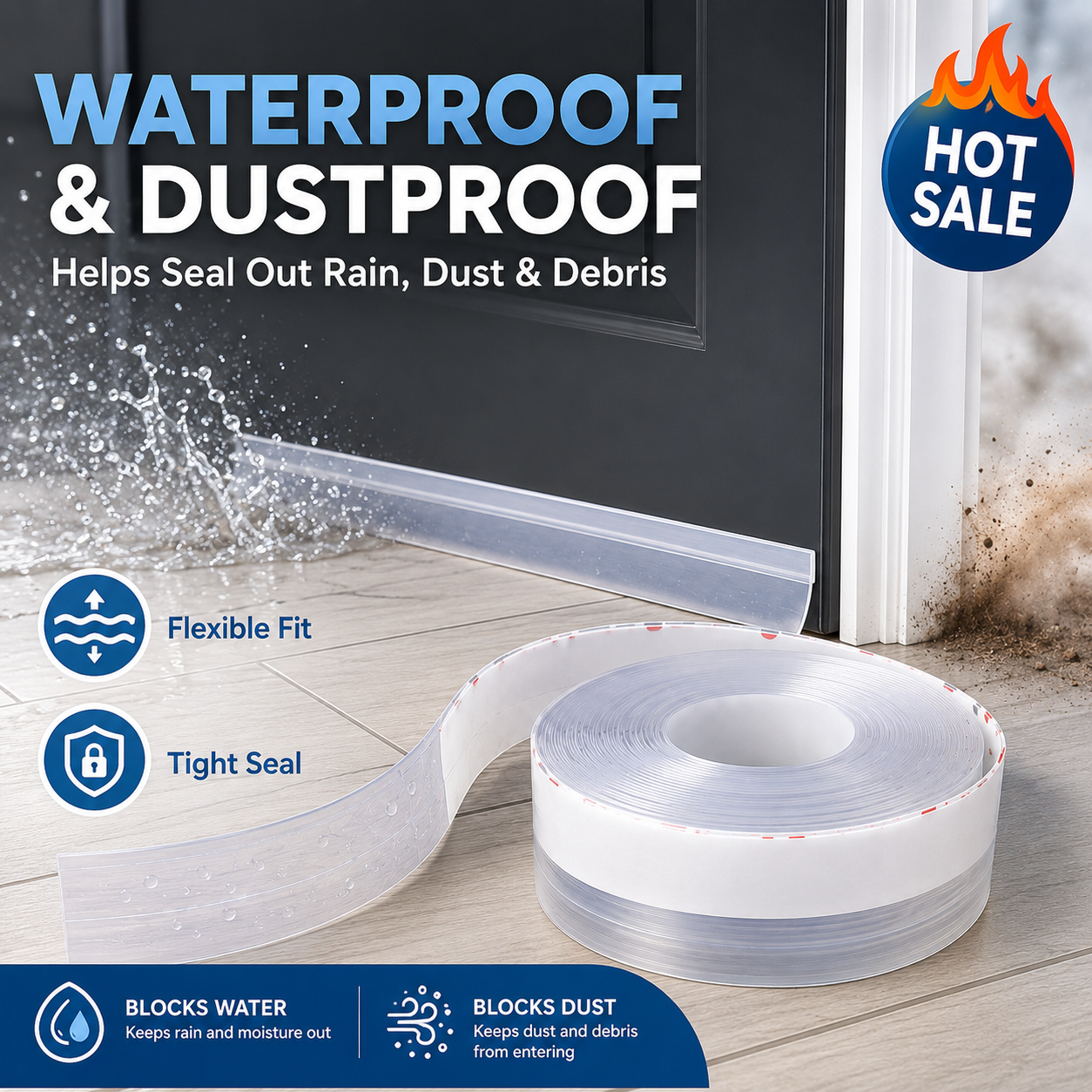🔥55% OFF🛡️Universal Door Gap Seal Tape – Draft, Dust & Bug Blocker