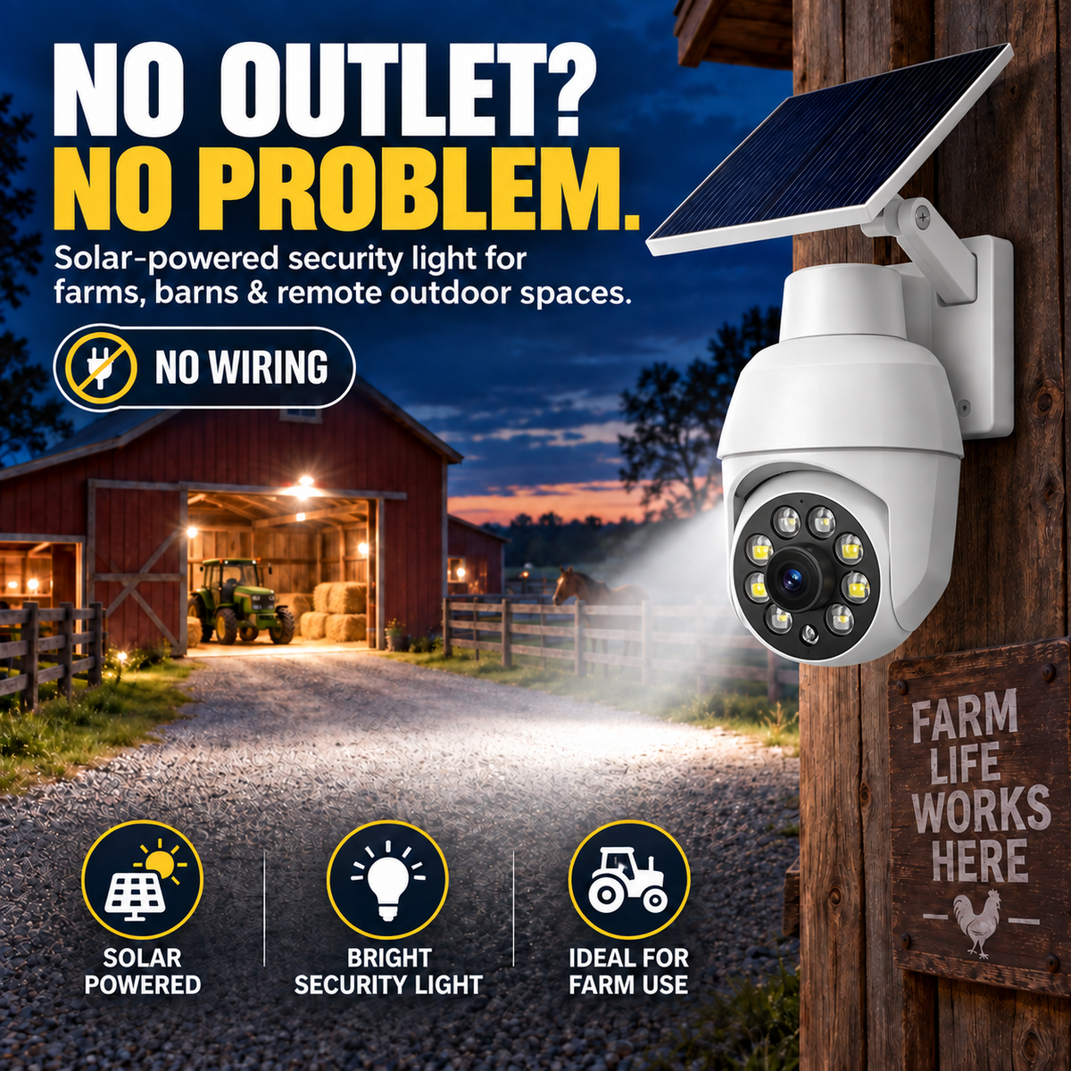Final 6 Hours Sale 50% OFF - Solar-Powered Simulated Surveillance Camera Street Light