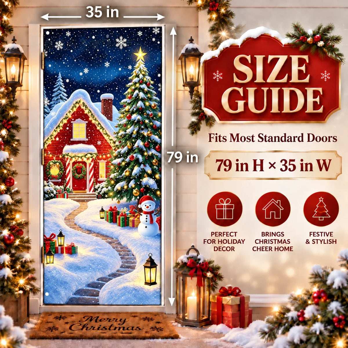Magical Christmas Door Cover & Holiday Party Banner 🎄