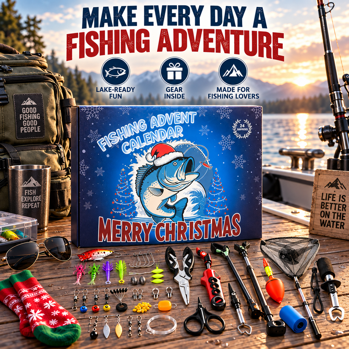 🎁Deluxe Fish Advent Calendar 24 Days🐟Upgrade Packaging