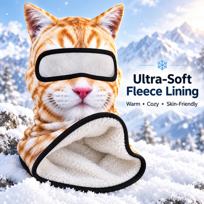 ✨3D Cat Ski Mask with Ears – Funny Windproof Balaclava for Skiing & Festivals