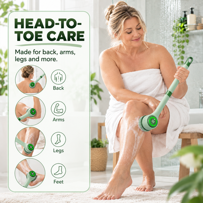 🔥 50% OFF Electric Long-Handle Body Scrubber – Reach More, Scrub Less 🫧