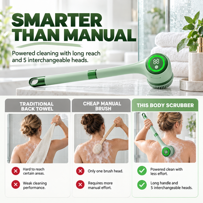 🔥 50% OFF Electric Long-Handle Body Scrubber – Reach More, Scrub Less 🫧