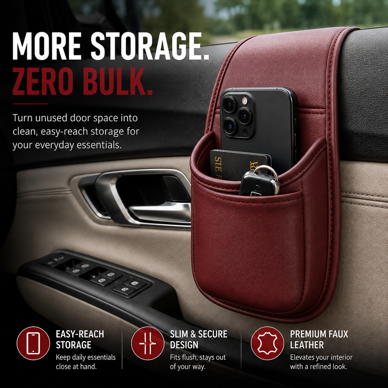 💥Buy 1 Get 1 FREE🚗 – Leather Car Door & Console Organizer