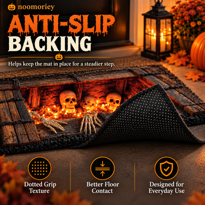 🎃 Halloween Plush Doormat – Soft Crystal Velvet Entryway Mat, Non-Slip Front Door Rug for Festive Home Decor
