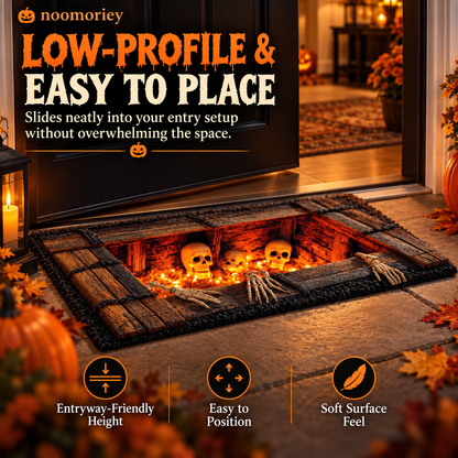 🎃 Halloween Plush Doormat – Soft Crystal Velvet Entryway Mat, Non-Slip Front Door Rug for Festive Home Decor