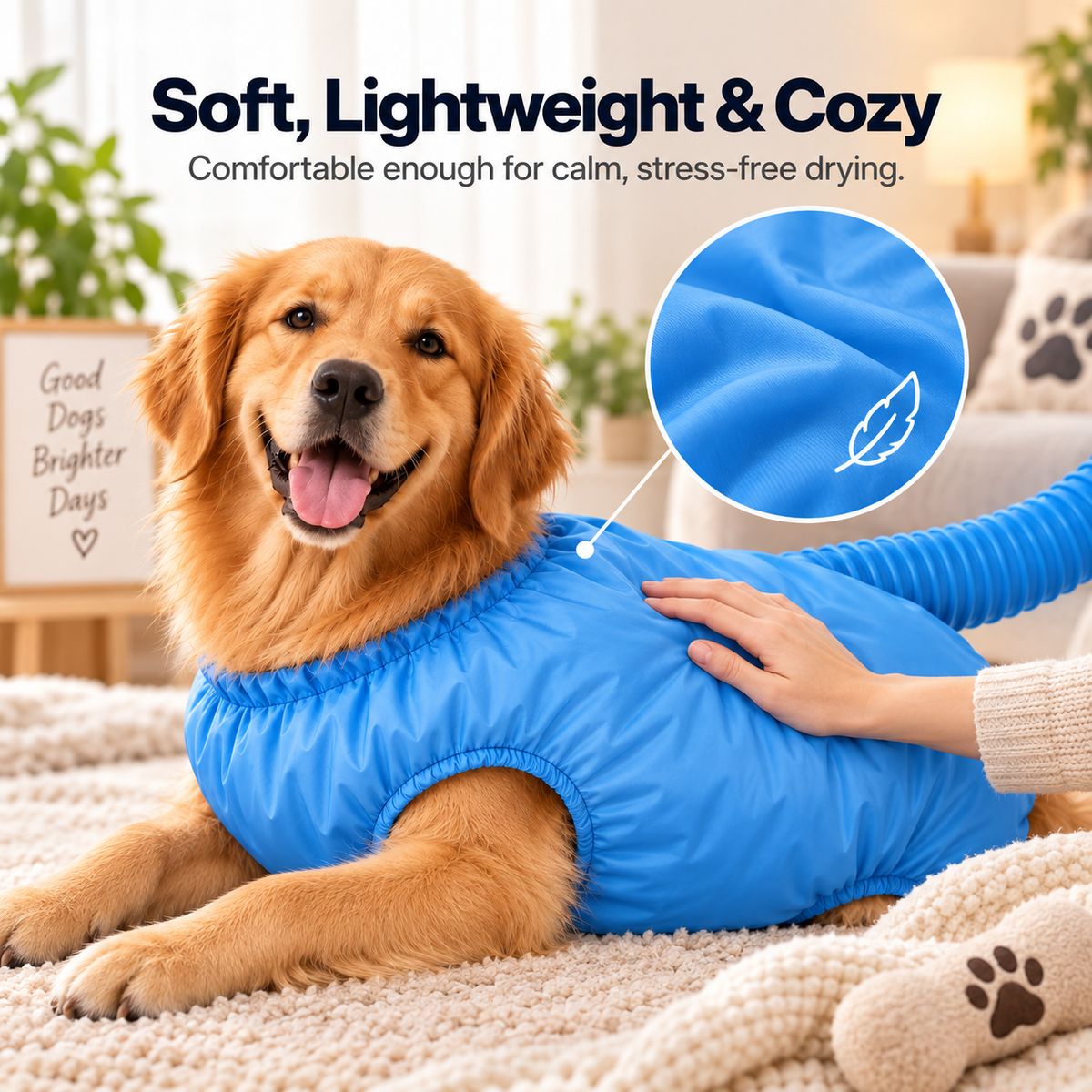 🐶 Gentle Pet Drying Bag for a Calm & Cozy Drying Experience