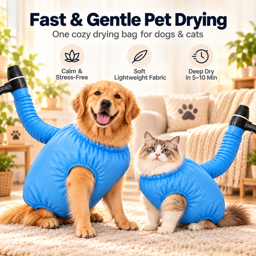 🐶 Gentle Pet Drying Bag for a Calm & Cozy Drying Experience