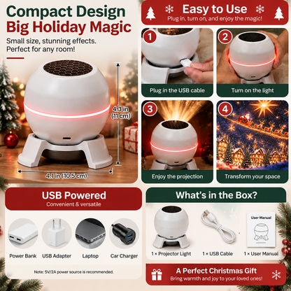 🎅 50% OFF Christmas Magic Projection Light ✨ Instant Holiday Atmosphere
