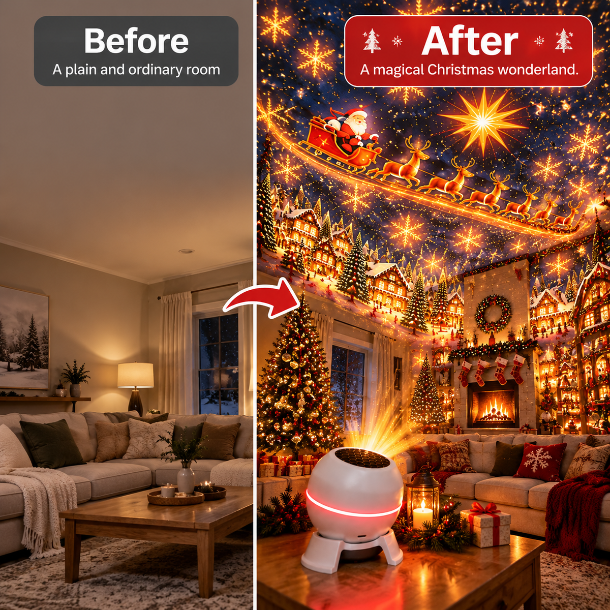🎅 50% OFF Christmas Magic Projection Light ✨ Instant Holiday Atmosphere