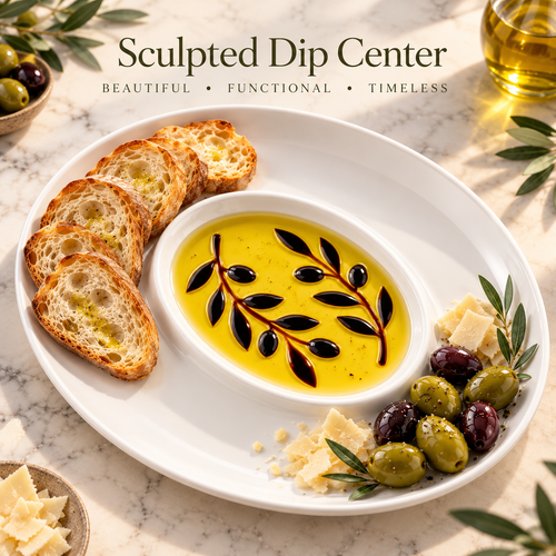 🌿Olive Branch Porcelain Chip and Dip Serving Platter 🫒