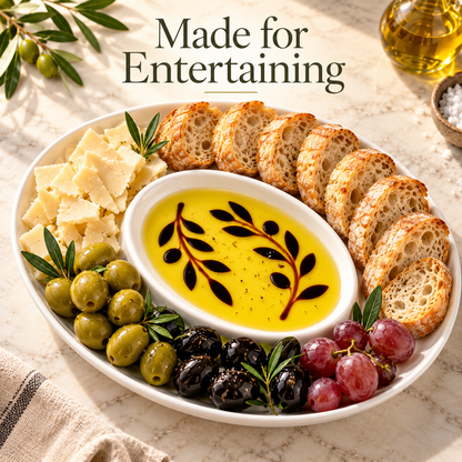 🌿Olive Branch Porcelain Chip and Dip Serving Platter 🫒