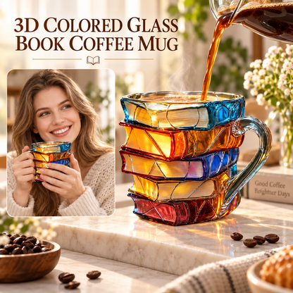 📚 Stacked Book Mug – Colorful Coffee Cup Gift for Book Lovers ☕