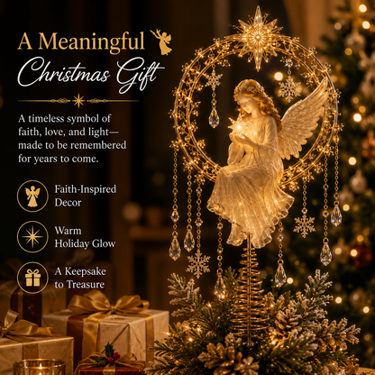 🔥Last Day 49% OFF✨ Angel’s Christmas Moon™ Lighted Angel Tree Topper