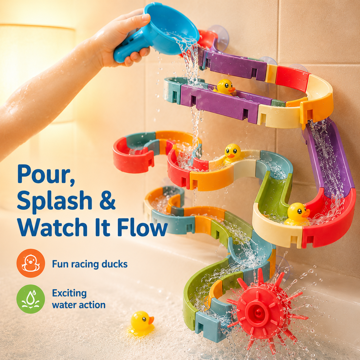 🔥 50% OFF TODAY 🛁 48PCS DIY Bath Water Track Toy🌈
