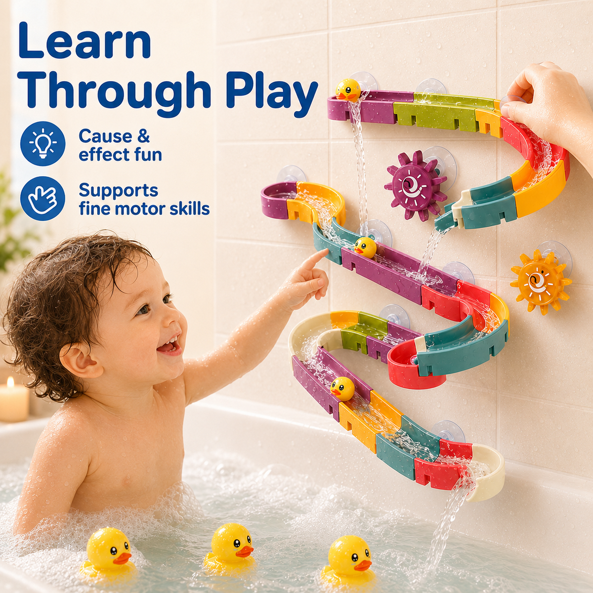 🔥 50% OFF TODAY 🛁 48PCS DIY Bath Water Track Toy🌈