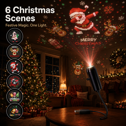 🔥Last Day 50% OFF-Plug-&-Play HD Christmas Projector – 6 or 10 Festive Scenes