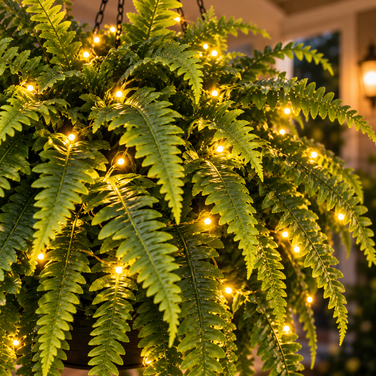💛Glowing Boston Ferns with Lights – 🌿 Zero Watering, Zero Maintenance