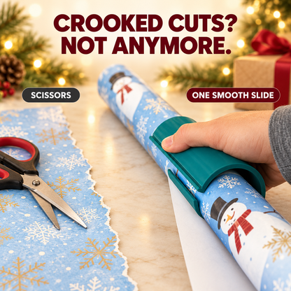 🎁 Precision Sliding Gift Wrap Paper Cutter – Clean One-Slide Roll Slicer ✂️