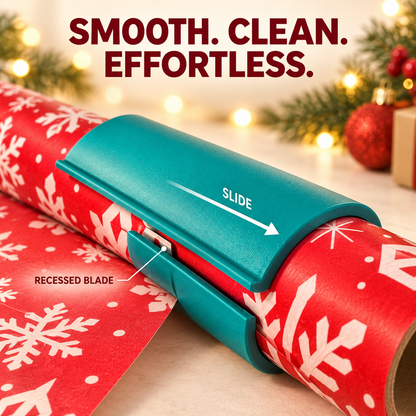 🎁 Precision Sliding Gift Wrap Paper Cutter – Clean One-Slide Roll Slicer ✂️