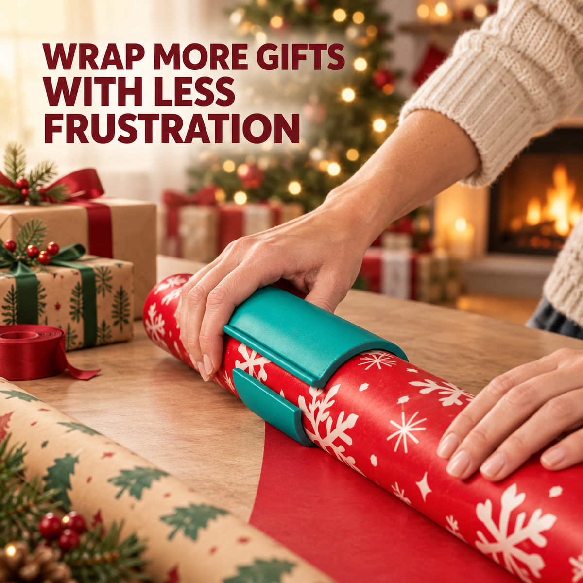 🎁 Precision Sliding Gift Wrap Paper Cutter – Clean One-Slide Roll Slicer ✂️