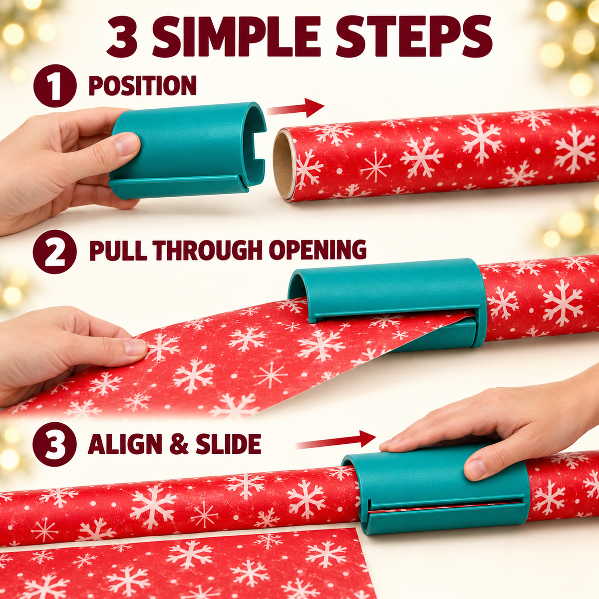 🎁 Precision Sliding Gift Wrap Paper Cutter – Clean One-Slide Roll Slicer ✂️