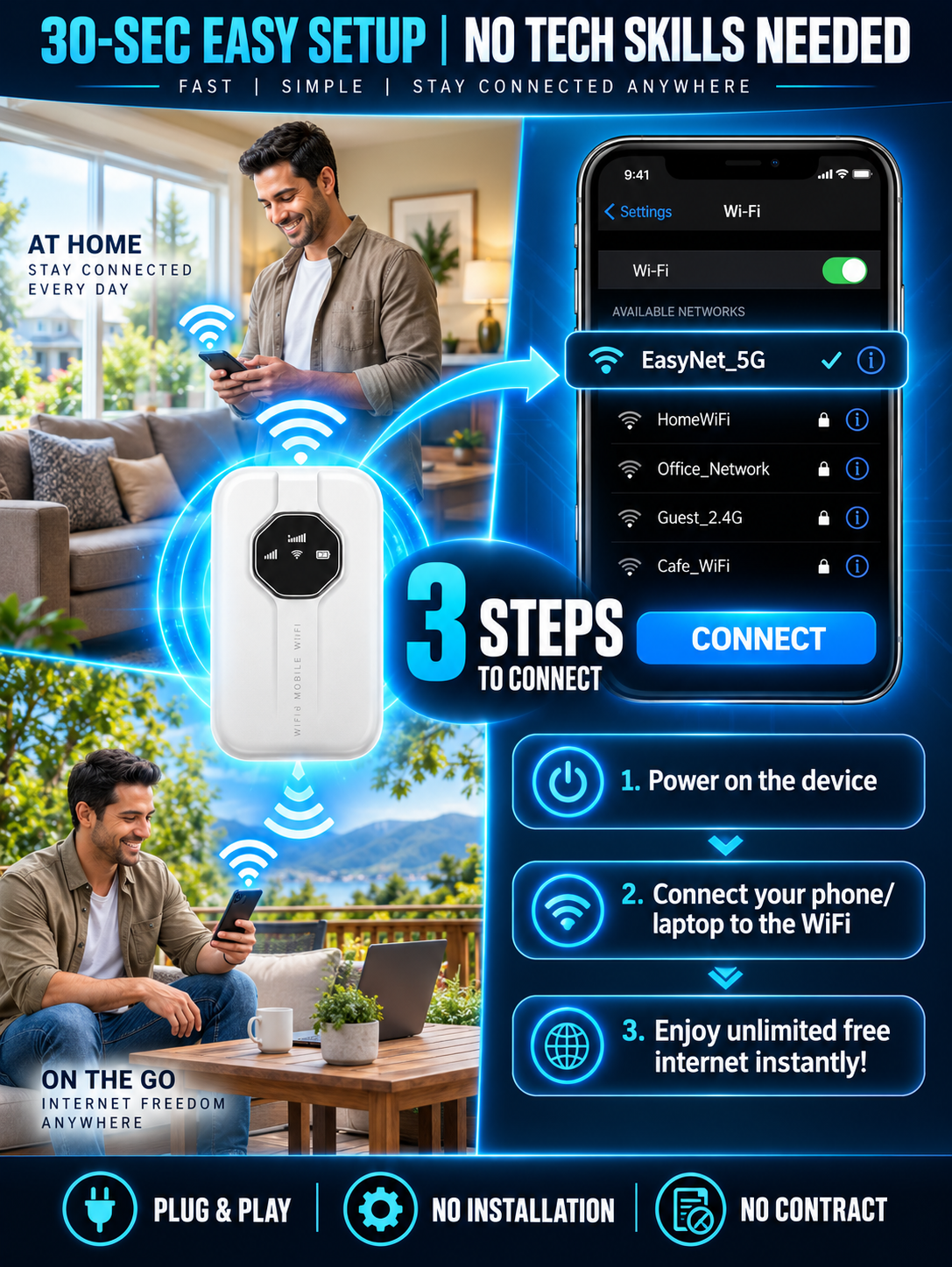 🌍 Boundless Portable WiFi – Global Coverage, Free for Life | No SIM, No Contract