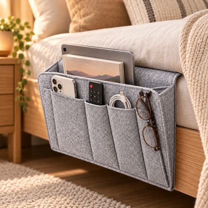 🛏️ Bedside Storage Organizer – Hanging Bed & Sofa Pocket