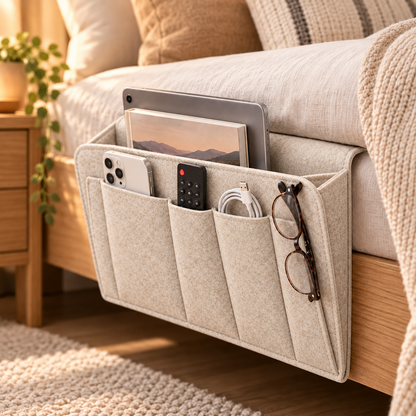 🛏️ Bedside Storage Organizer – Hanging Bed & Sofa Pocket