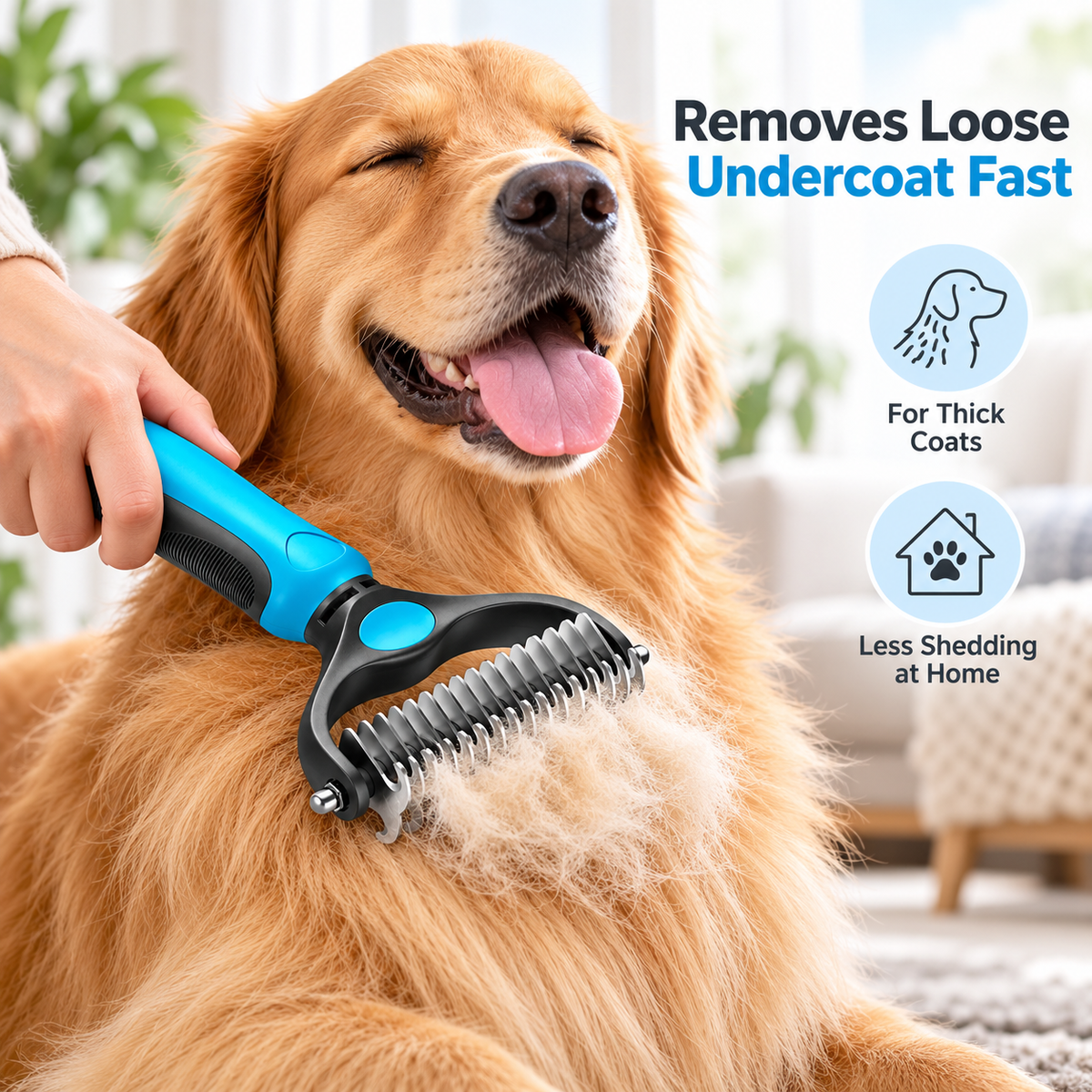 🐾 Double-Sided Pet Grooming Brush – Detangling & Loose Fur Care