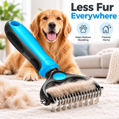 🐾 Double-Sided Pet Grooming Brush – Detangling & Loose Fur Care
