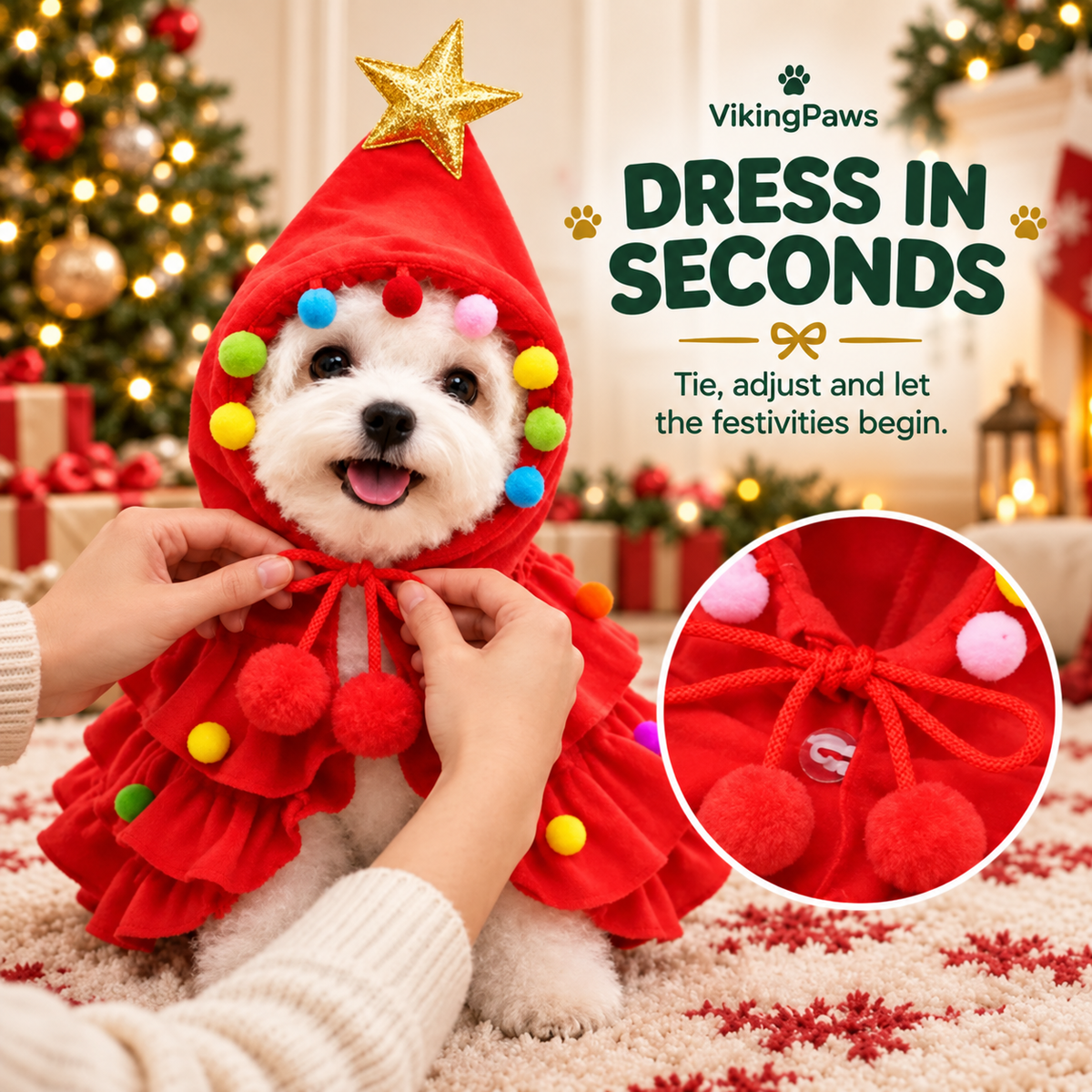 🎄 Turn Your Pet Into a Christmas Tree! 🐶 Funny Holiday Pet Outfit