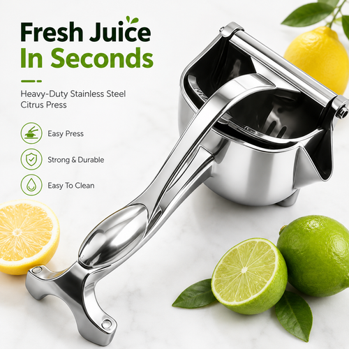 🍋 Manual Metal Citrus Juicer – Compact Hand Press for Fresh Juice