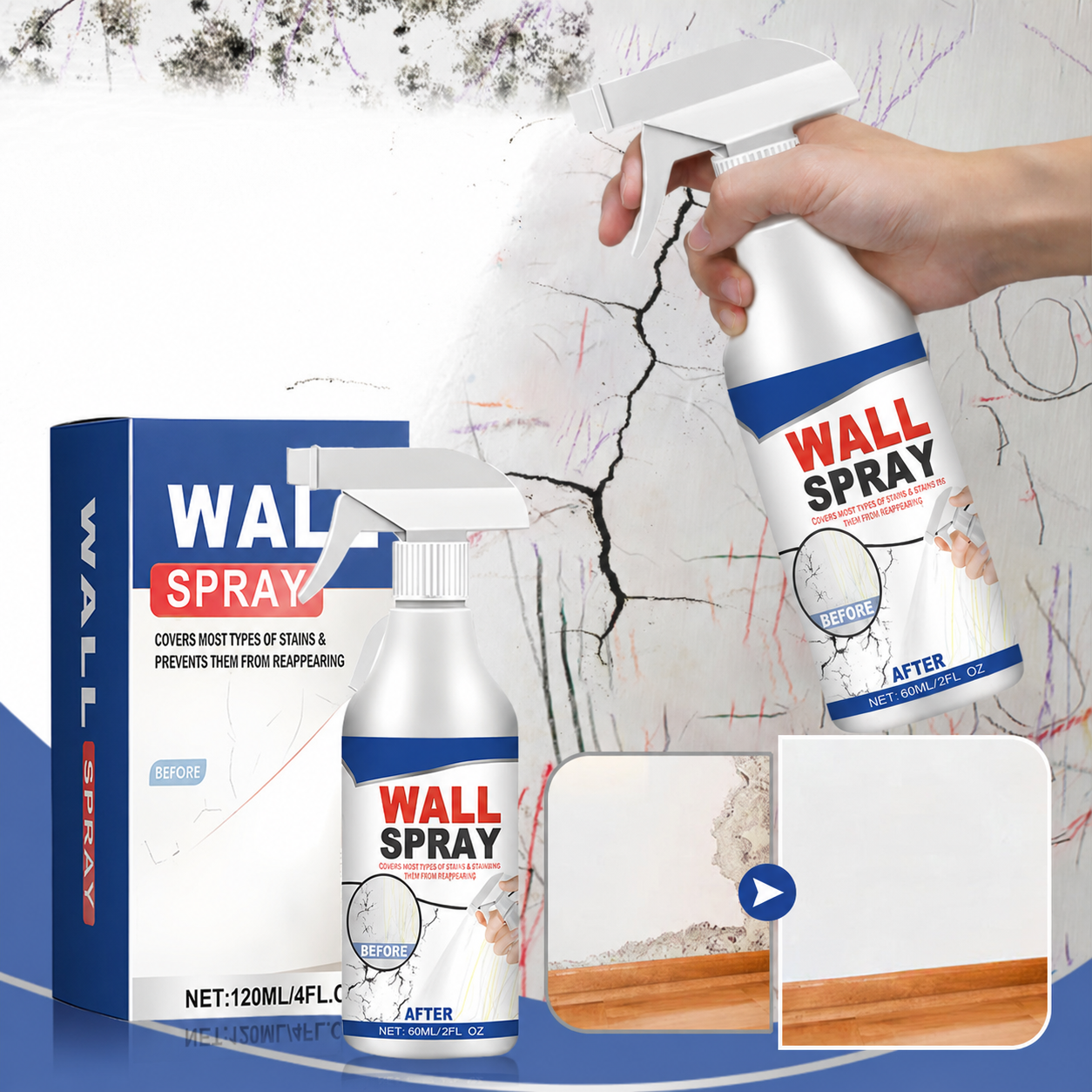 ✨ Magic Wall Repair Spray Set – Fast-Drying Wall Touch-Up Spray