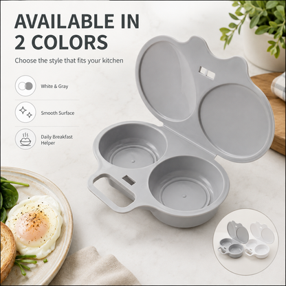 🍳 Microwave Egg Poacher – Dual-Cavity Breakfast Egg Cooker