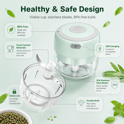 🌿 USB Rechargeable Herb Grinder – Mini Electric Chopper