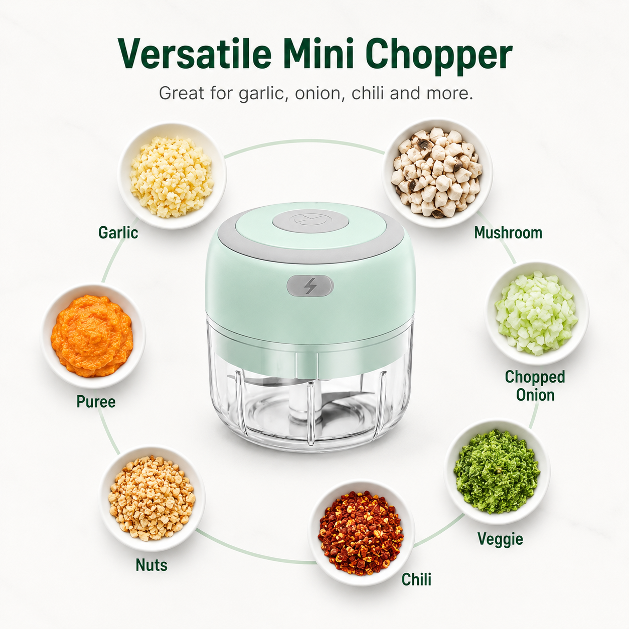 🌿 USB Rechargeable Herb Grinder – Mini Electric Chopper