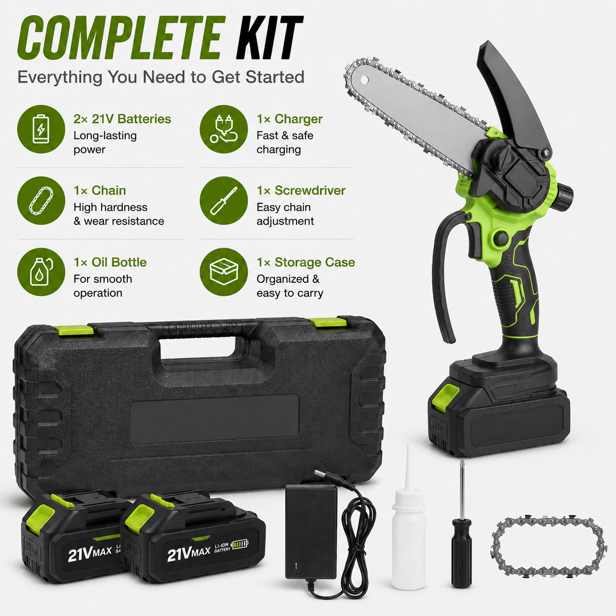 ⚡ SAVE 49% 🪚 6-Inch Cordless Mini Chainsaw 🌿 Lightweight Power for Easy Cutting