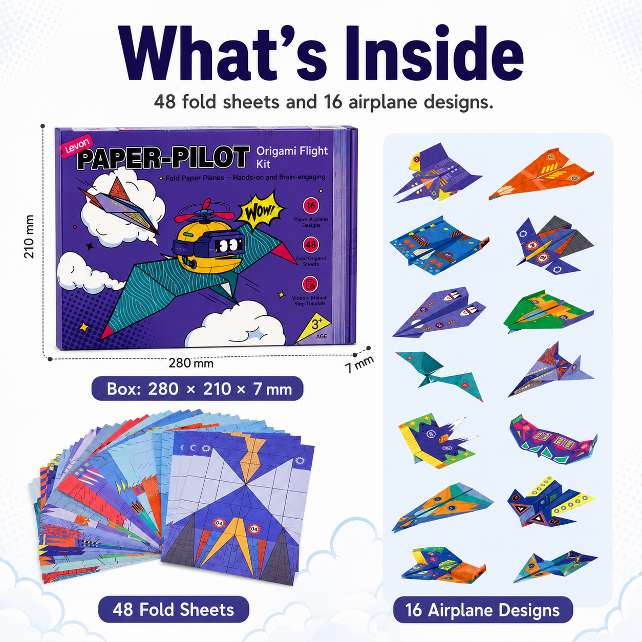 ✈️ Paper Airplane Kit for Kids – 16 Origami Flight Designs