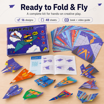 ✈️ Paper Airplane Kit for Kids – 16 Origami Flight Designs