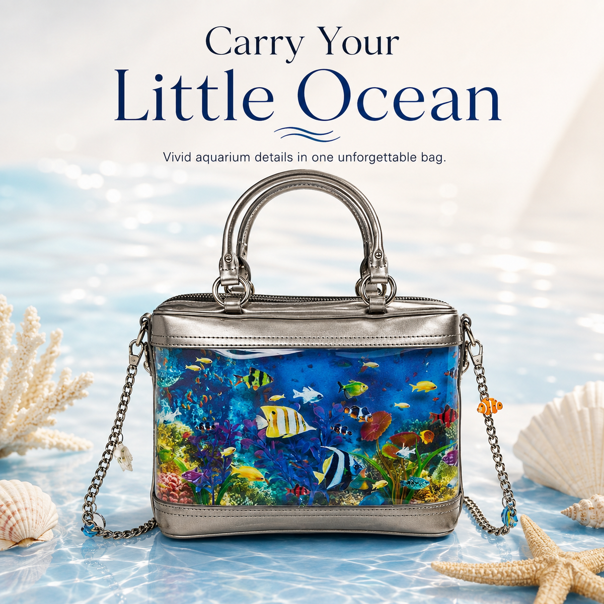 🌊🐠 Transparent Ocean Bag 💥 Carry a Little Piece of the Sea